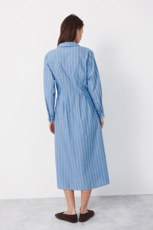 Cortefiel Vestido camisero rayas Estampado azul