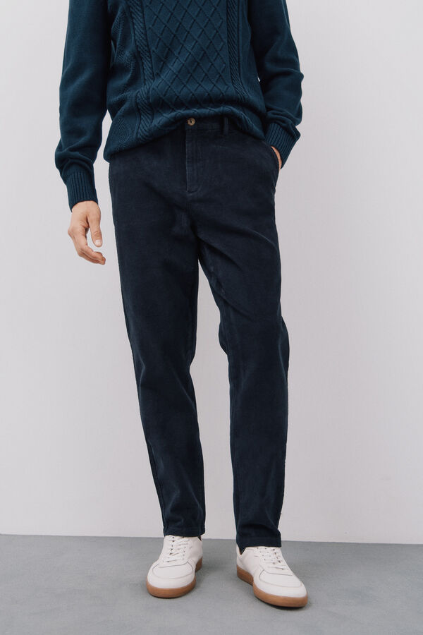 Cortefiel Pantal&oacute;n chino pana Azul marino
