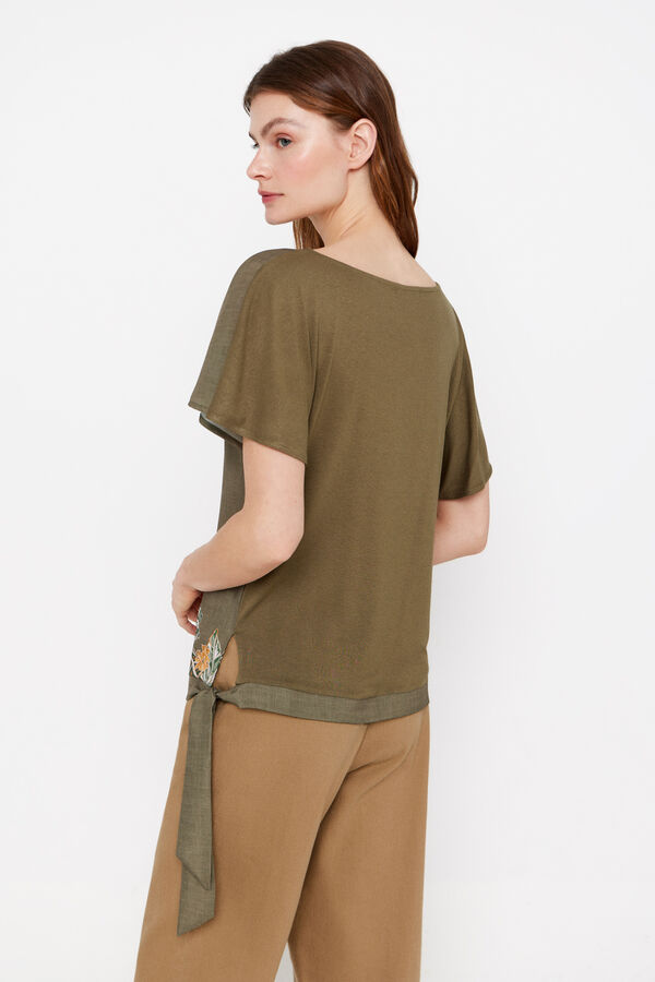 Cortefiel Top combinado em tecido estampado Verde