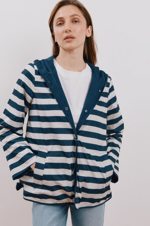 Cortefiel Parka reversible waterrepelent Azul marino