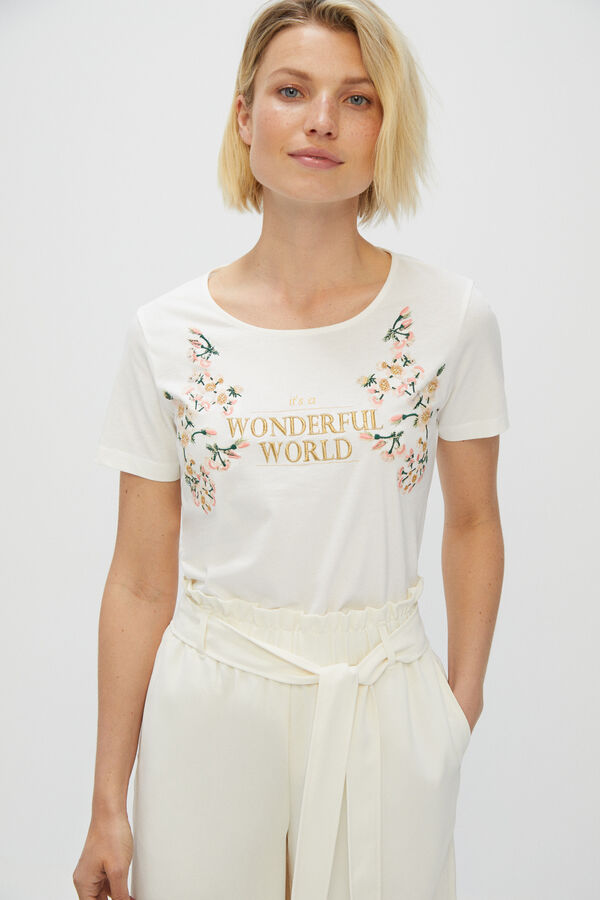 Cortefiel Camiseta estampado floral Estampado blanco