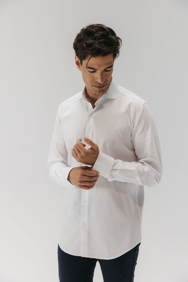elPulpo Camisa vestir oxford royal Blanco