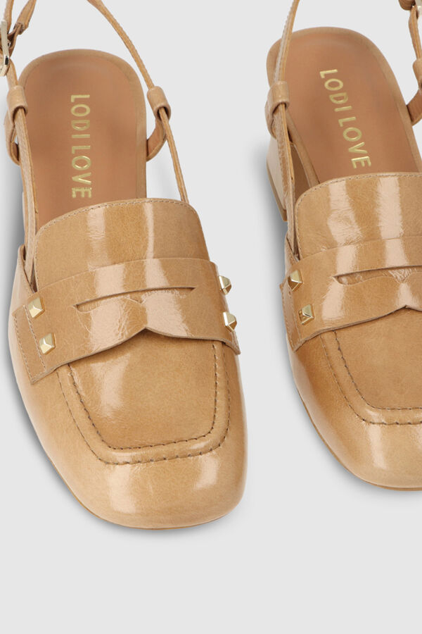 Lodi Mocasines destalonados de mujer Beige