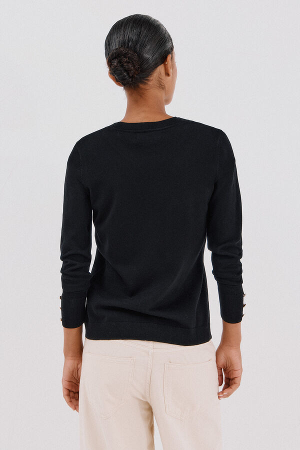 Cortefiel Su&eacute;ter com bot&otilde;es Preto