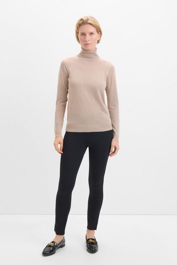 Cortefiel Su&eacute;ter fino de lurex Castanho