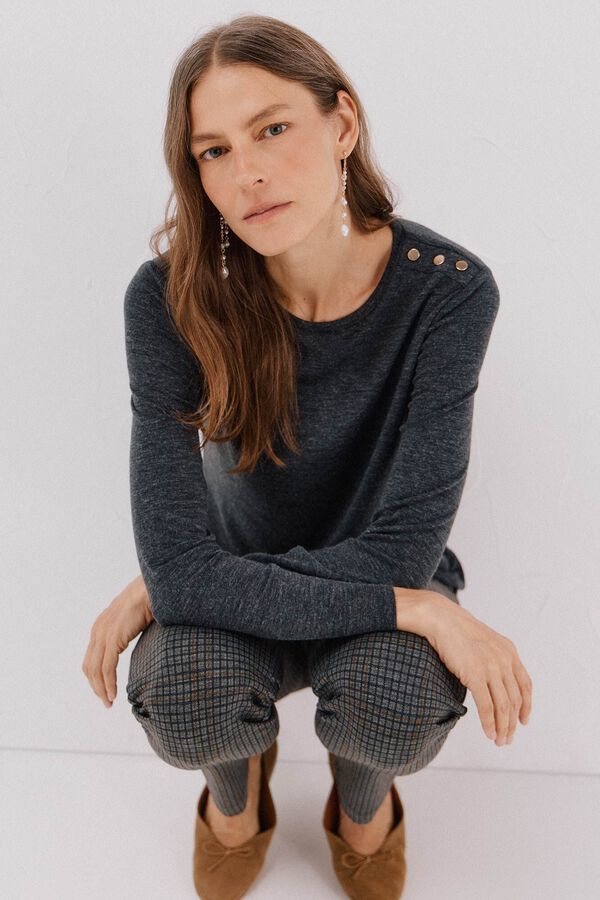 Cortefiel Camisa de caixa de bot&otilde;es Cinzento