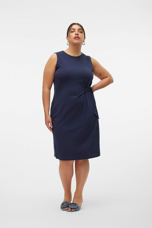 Vero Moda Curve Vestido curto de algod&atilde;o tamanho grande Azul