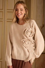 Pol&iacute;n Et Moi Jersey flor Vero Beige