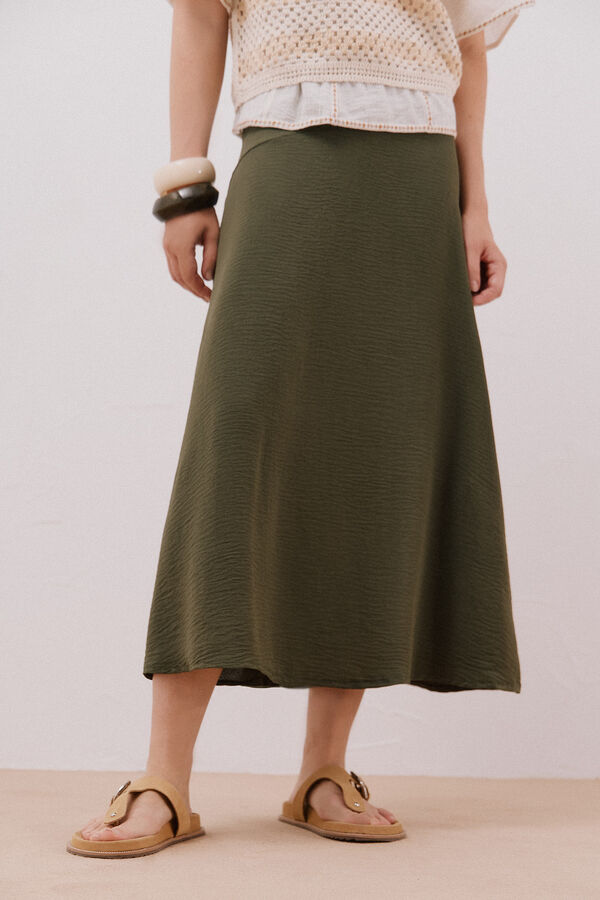 Slowlove Falda evas&eacute; Kaki