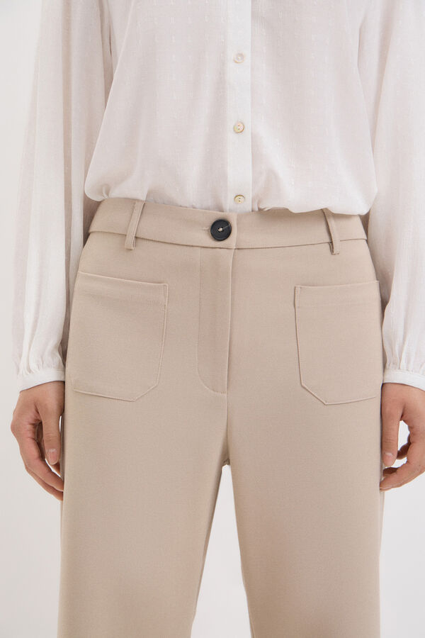 Cortefiel Pantal&oacute;n de corte recto Beige