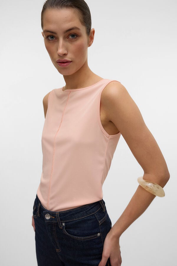 Vero Moda Camiseta de tirantes y cuello barco Rosa