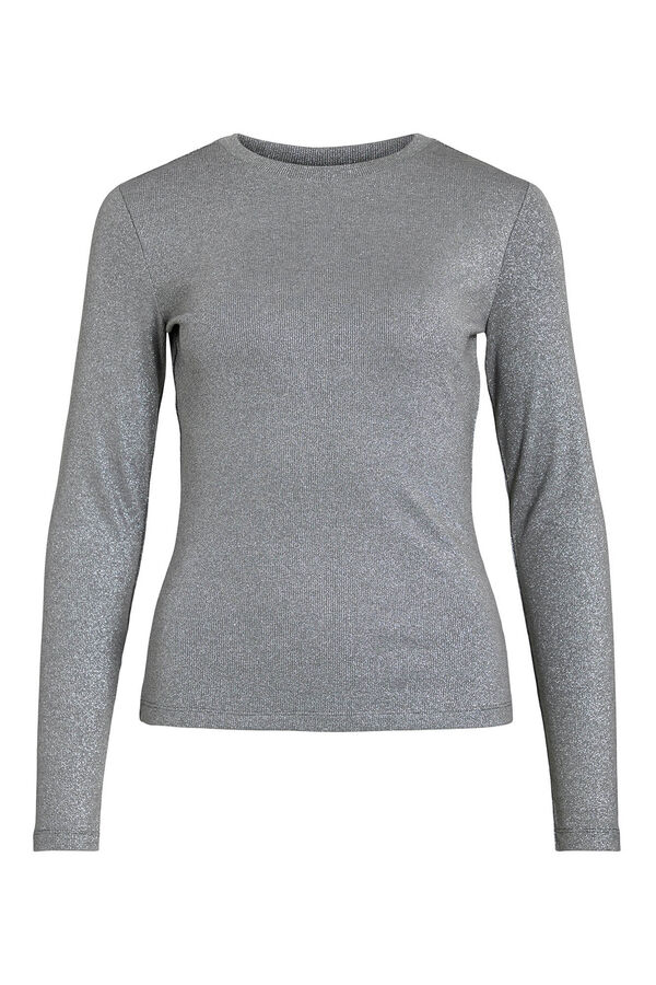 Vila Top de manga larga con glitter Gris