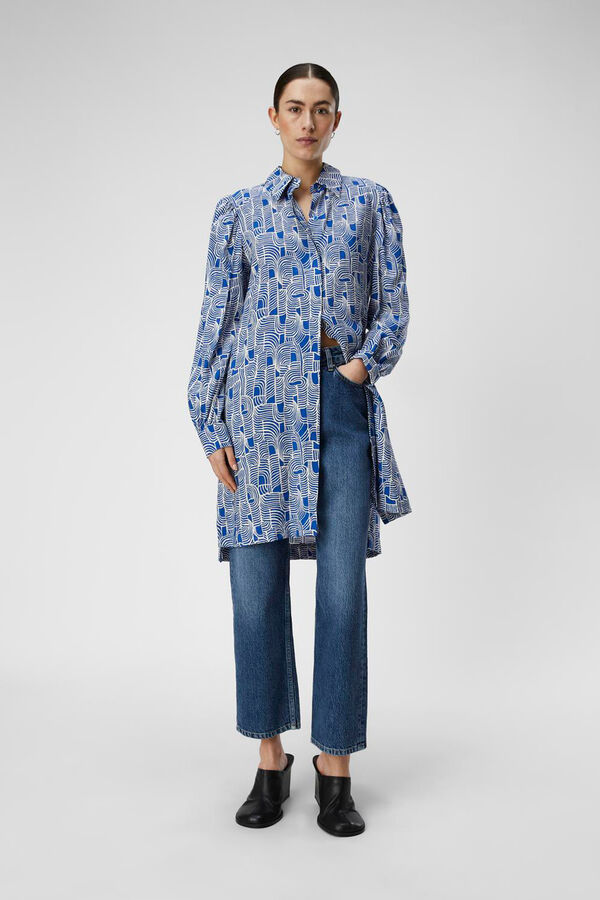 Object Vestido camiseiro estampado Azul