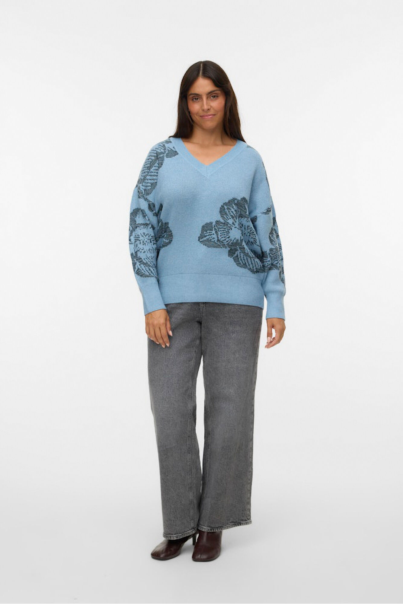 Vero Moda Curve Jersey de manga larga cuello pico Curve