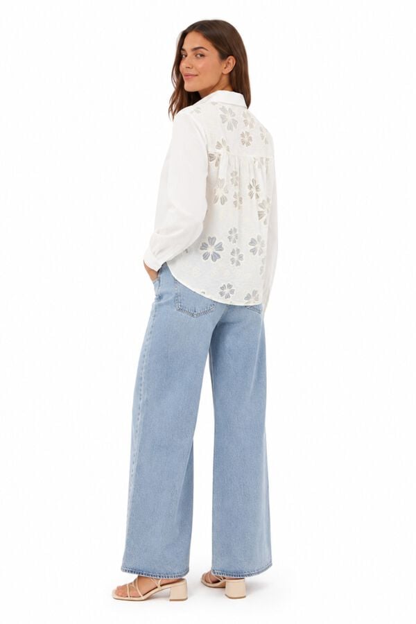 Object Camisa com costas bordadas Branco