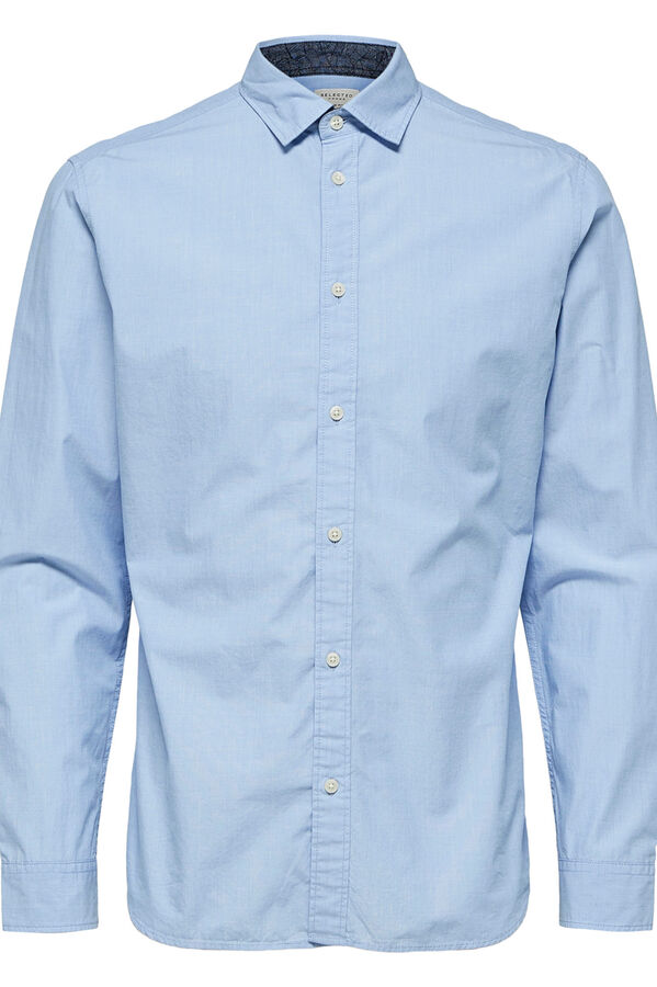 Cortefiel Camisa lisa tejido sostenible Azul