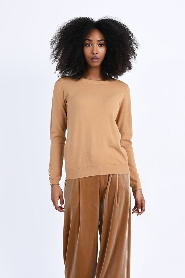 Molly Bracken Camisola de manga comprida com p&eacute;rolas Tostado