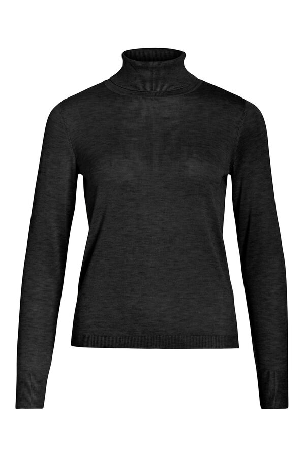 Vila Jersey de cuello alto con viscosa Negro