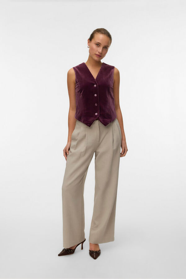 Vero Moda Chaleco de terciopelo Morado