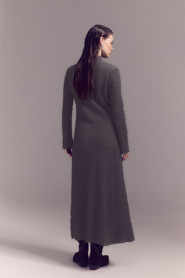 Slowlove Vestido punto estructura Gris