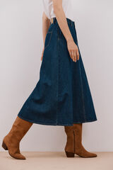 Cortefiel Falda Larga Vaquera Azul