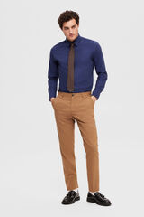 Selected Camisa de algod&oacute;n org&aacute;nico Slim Fit. Azul marino