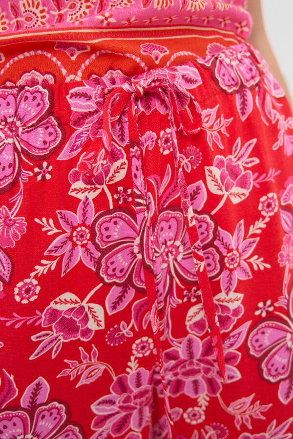 Cortefiel Pantal&oacute;n estampado largo Rojo