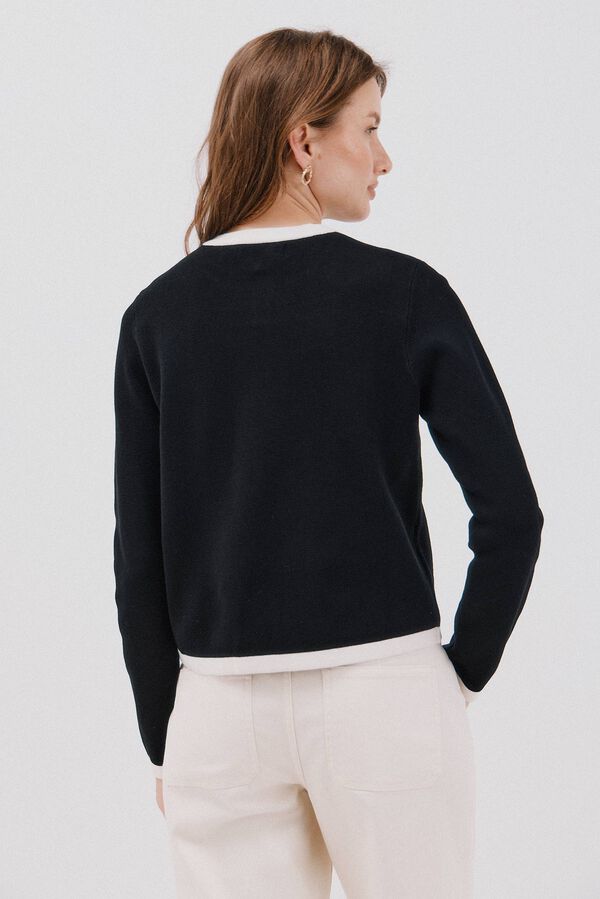 Cortefiel Chaqueta b&aacute;sica punto Negro