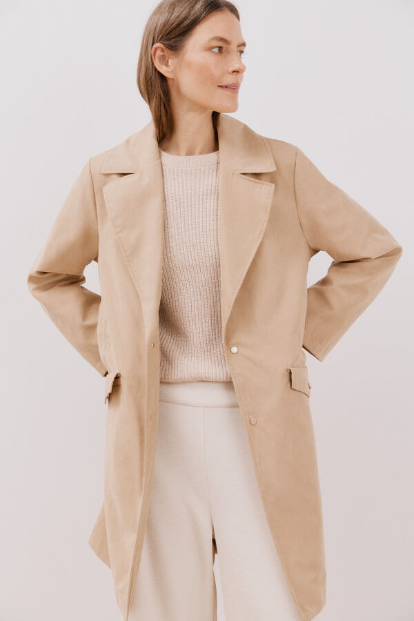 Cortefiel Gabardina fluida repelente &agrave; &aacute;gua Tostado