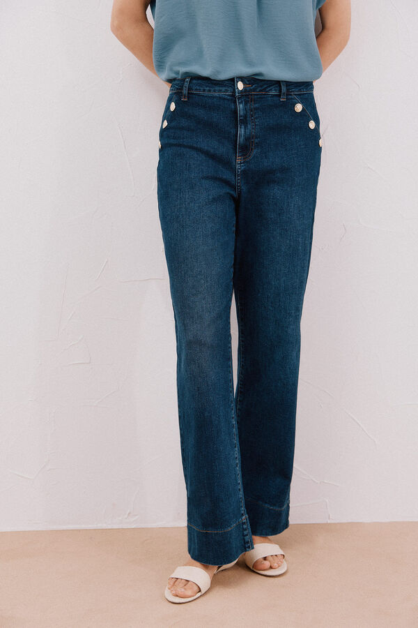 Cortefiel Pantalones buttons Azul