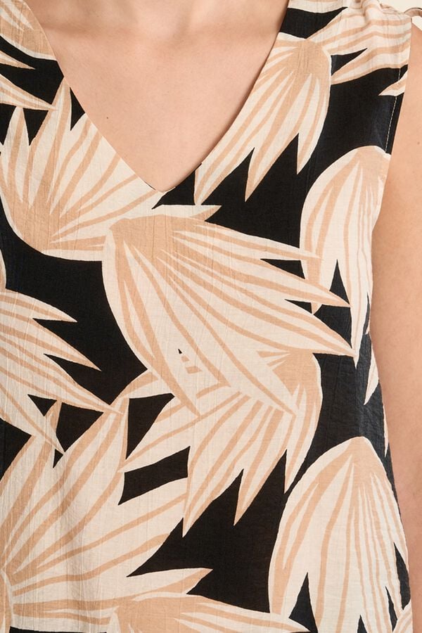 Molly Bracken Top de mulher sem mangas com la&ccedil;ada Preto