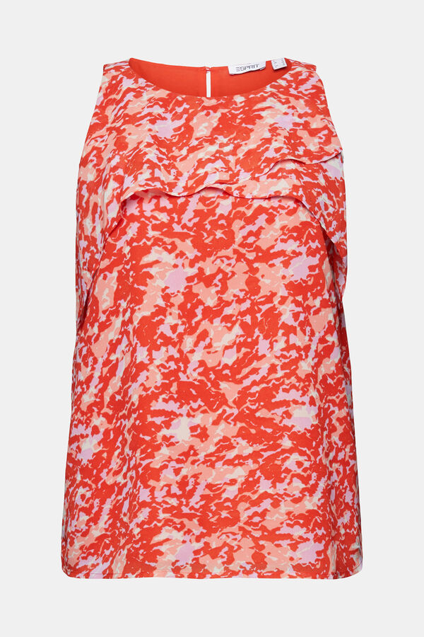 Esprit Blusa sin mangas chif&oacute;n estampada Estampado naranja