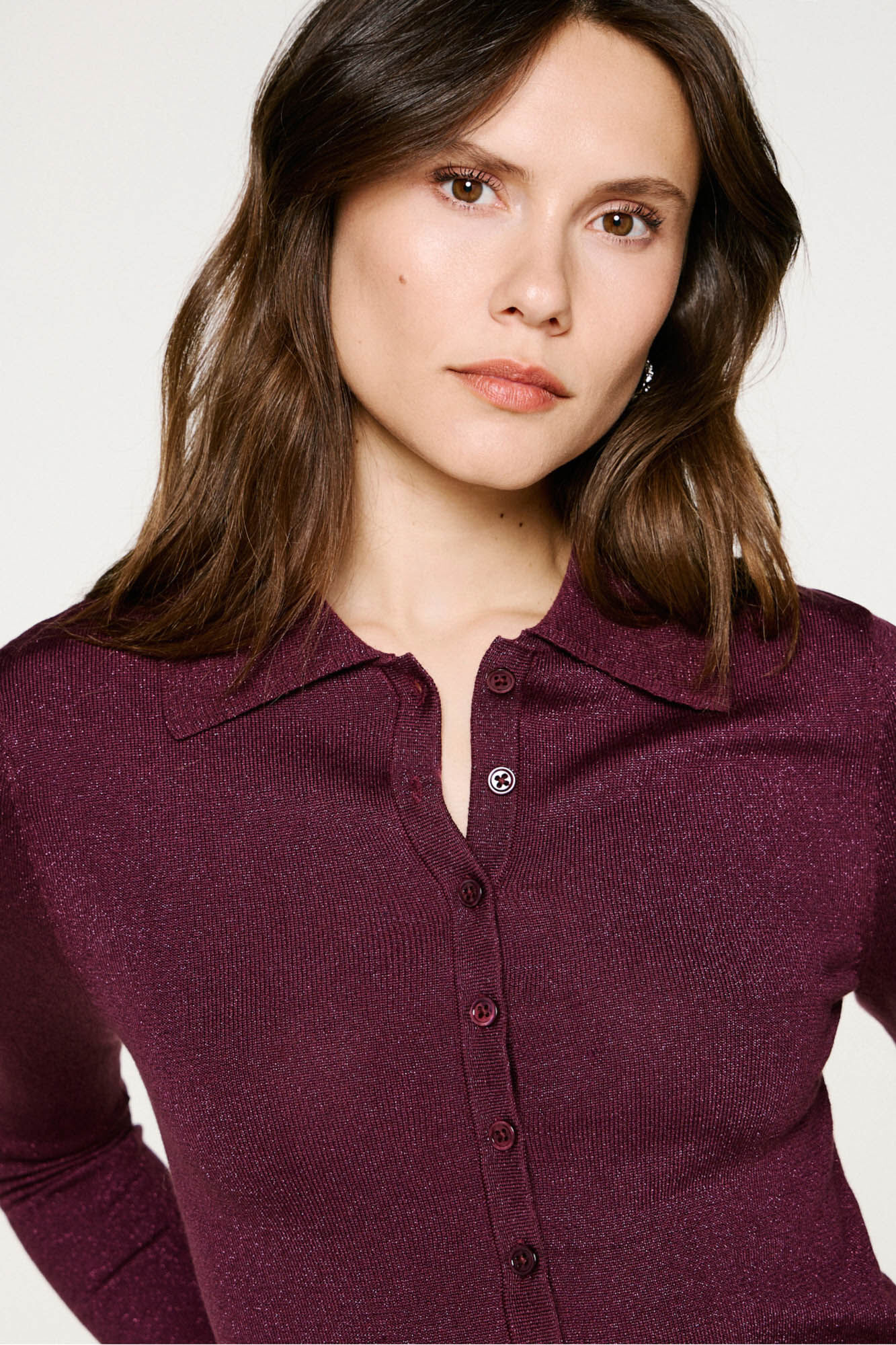 Selected Jersey Polo manga larga brillo