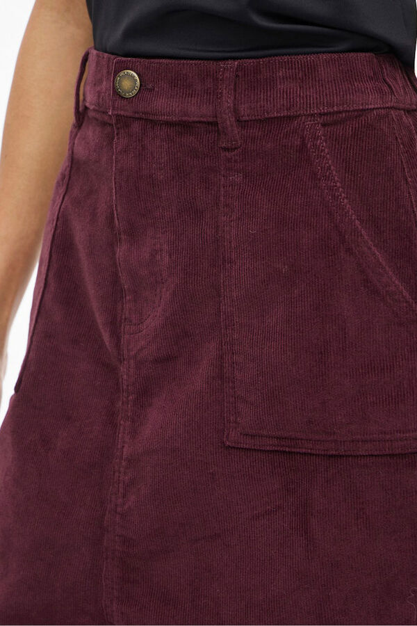 Vila Saia curta de veludo cotel&ecirc; Roxo