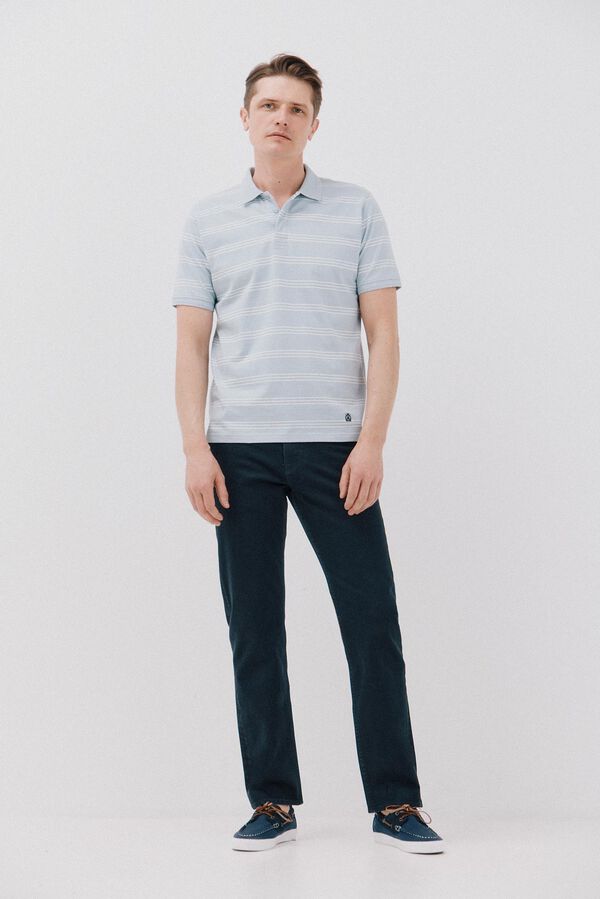 Cortefiel polo de rayas cuello estructura Azul