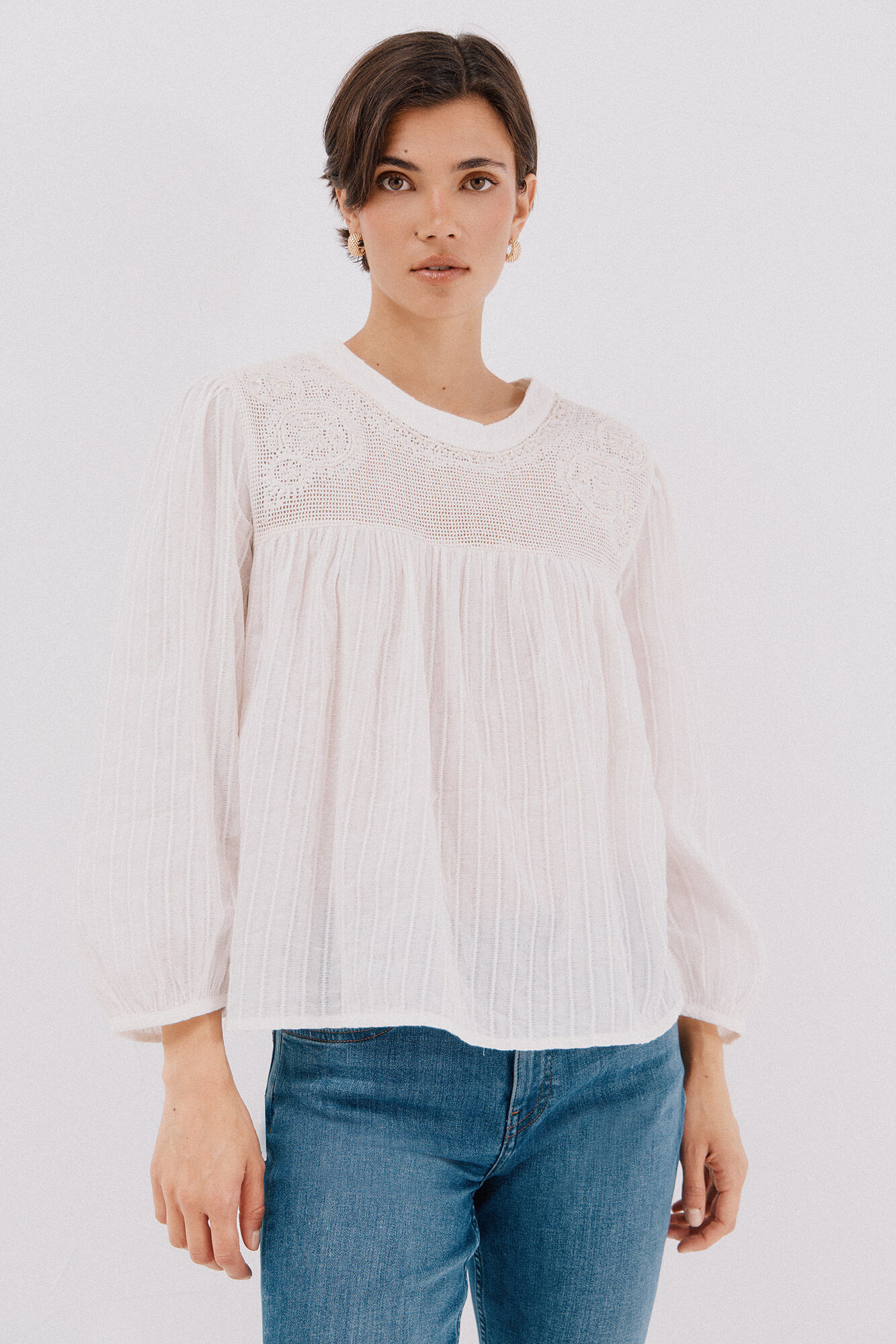 Cortefiel Blusa con bordados