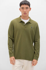 Cortefiel Polo b&aacute;sico manga larga Verde