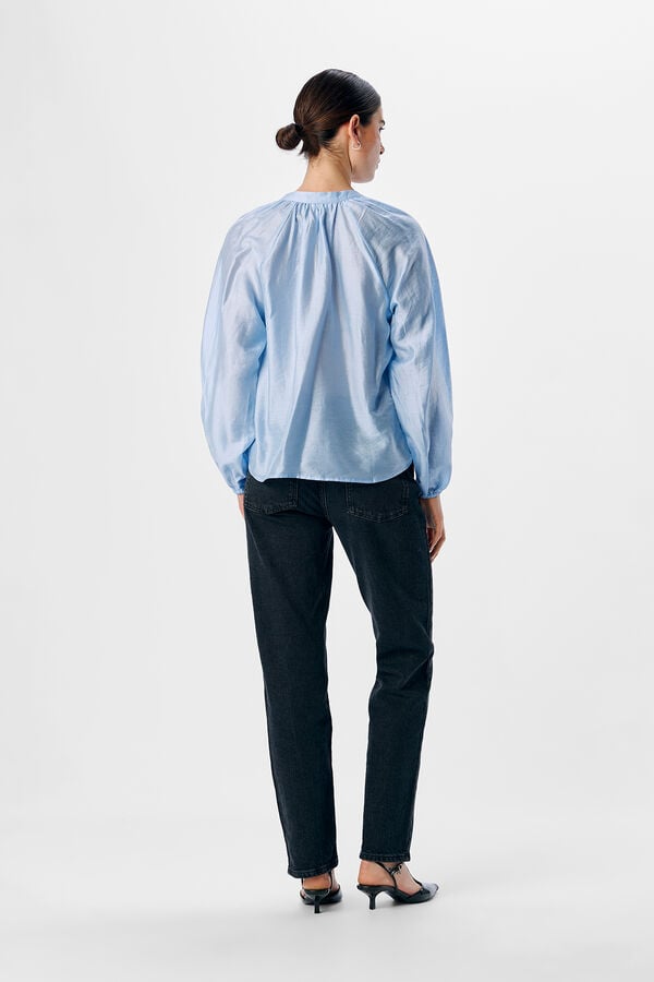 Object Blusa amplia cuello pico Azul