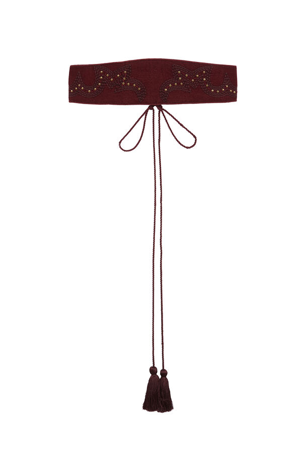 Slowlove Cintur&oacute;n faj&iacute;n tachas Vino