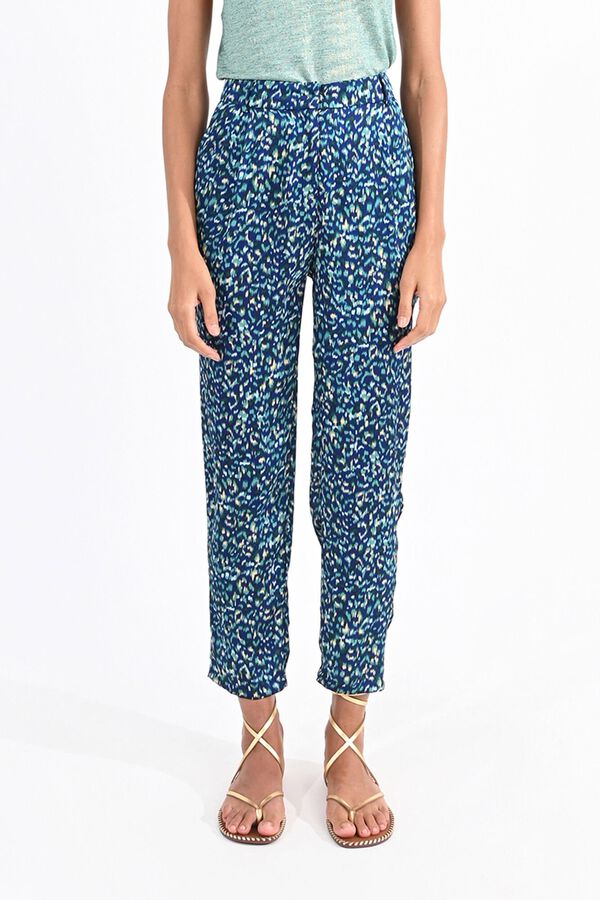 Molly Bracken Cal&ccedil;as de mulher estampadas, com corte pelo tornozelo Azul