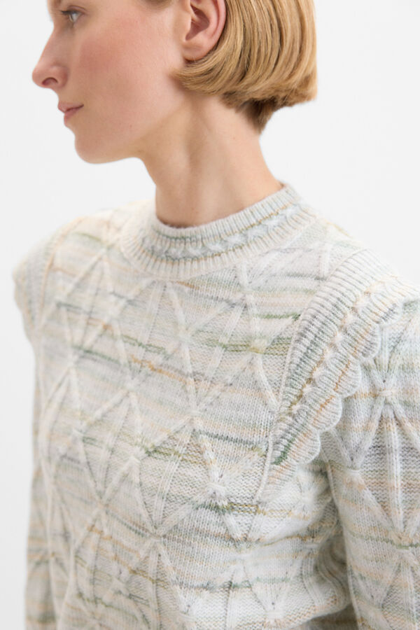 Cortefiel Jersey hilo estampado Verde