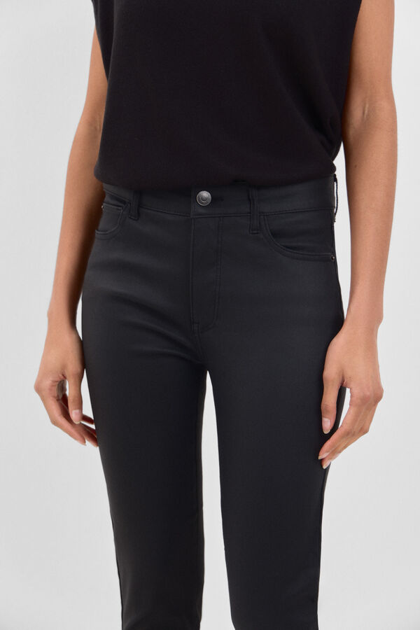 Cortefiel Pantalones Sensational Resinados Negro
