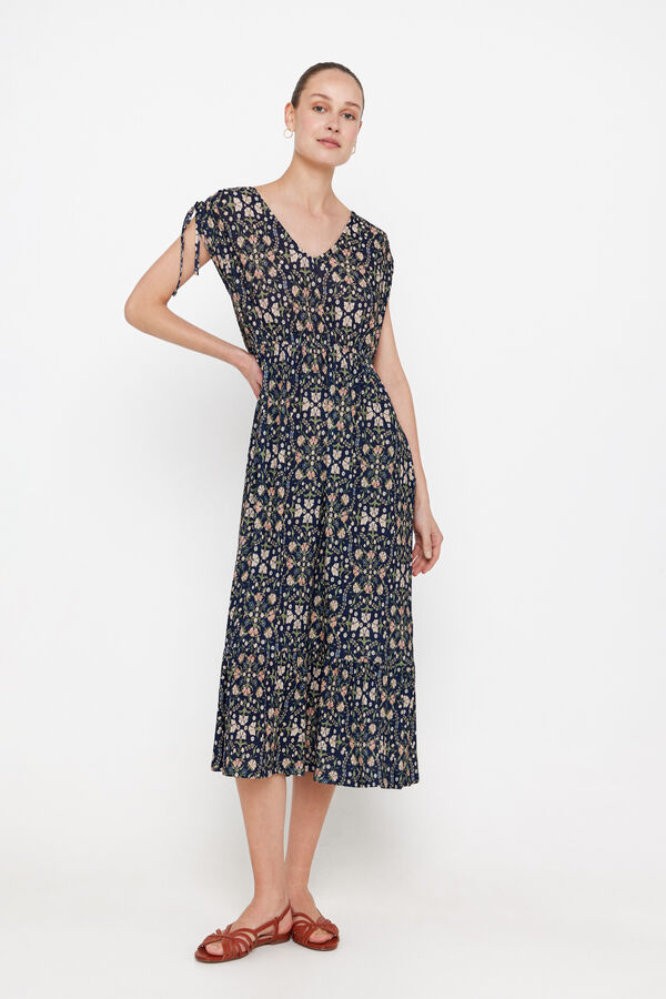 Cortefiel Vestido de punto estampado Estampado azul