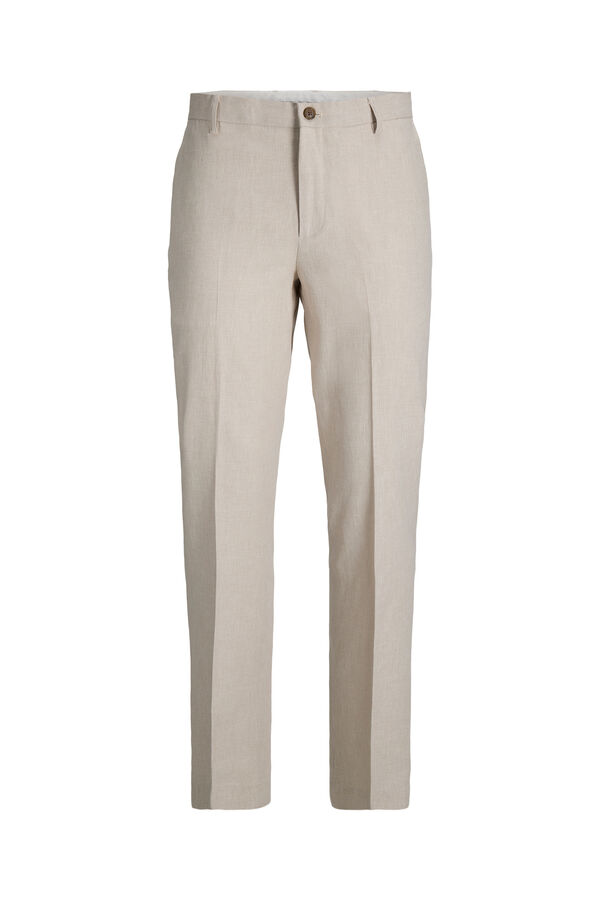 Jack & Jones Pantal&oacute;n vestir lino Beige