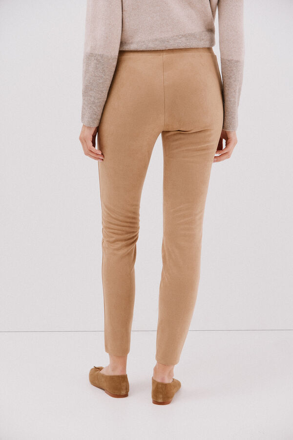 Cortefiel Legging de mujer de efecto ante Beige