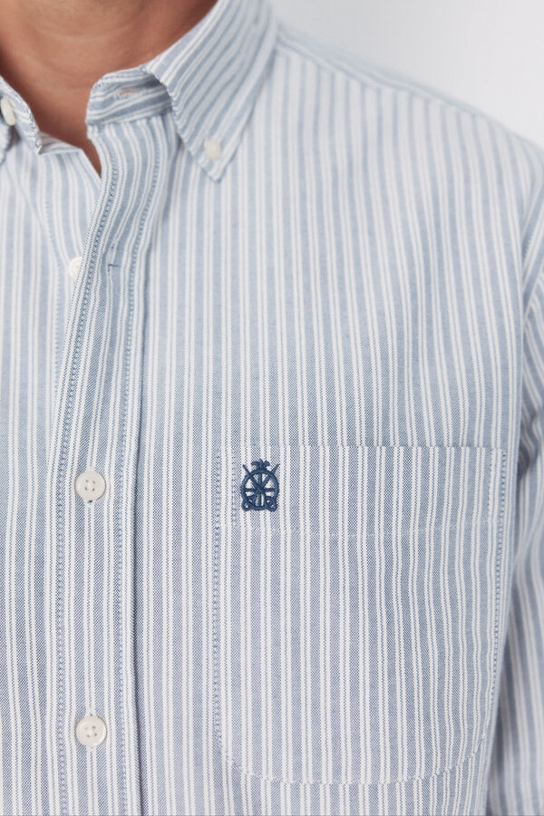 Cortefiel Camisa oxford riscas Azul
