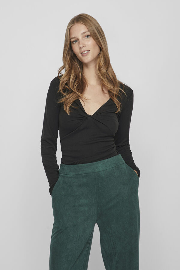 Vila Top de punto nudo Negro