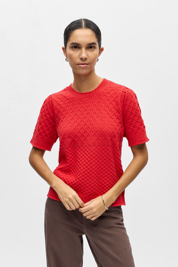 Object Top de malha rendada Vermelho