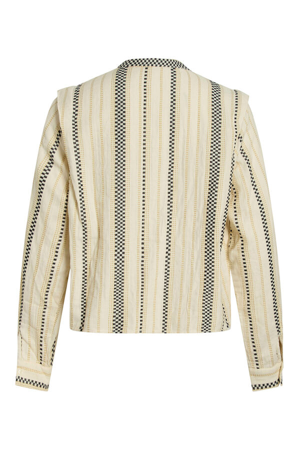 Vila Blusa con bordados de algod&oacute;n Beige