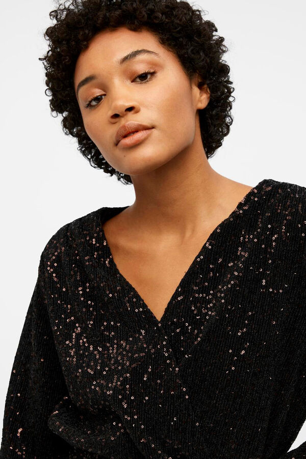 Object Vestido corto lentejuelas Negro